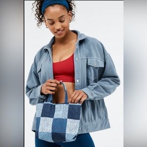 Fabletics Lara Jacket Blue Snap Button